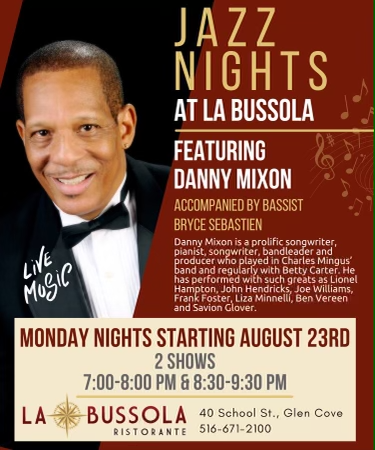 Concert flyer - Danny Mixon at La Bussola Restaurant